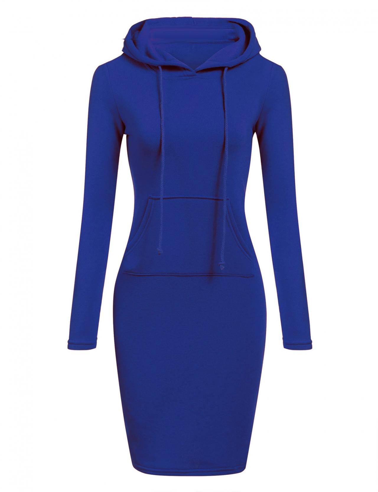 royal blue hoodie dress