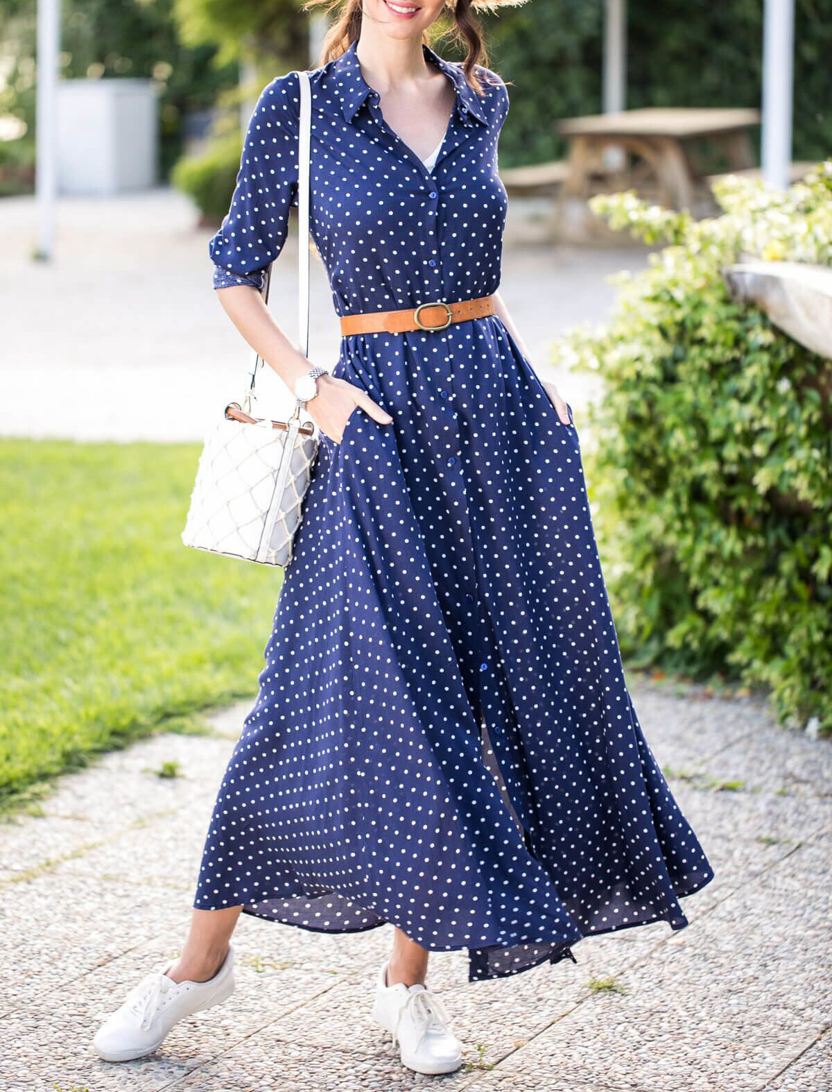 navy blue maxi dress casual