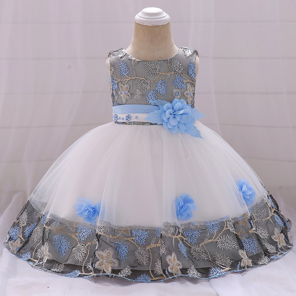 sky blue baby girl dress