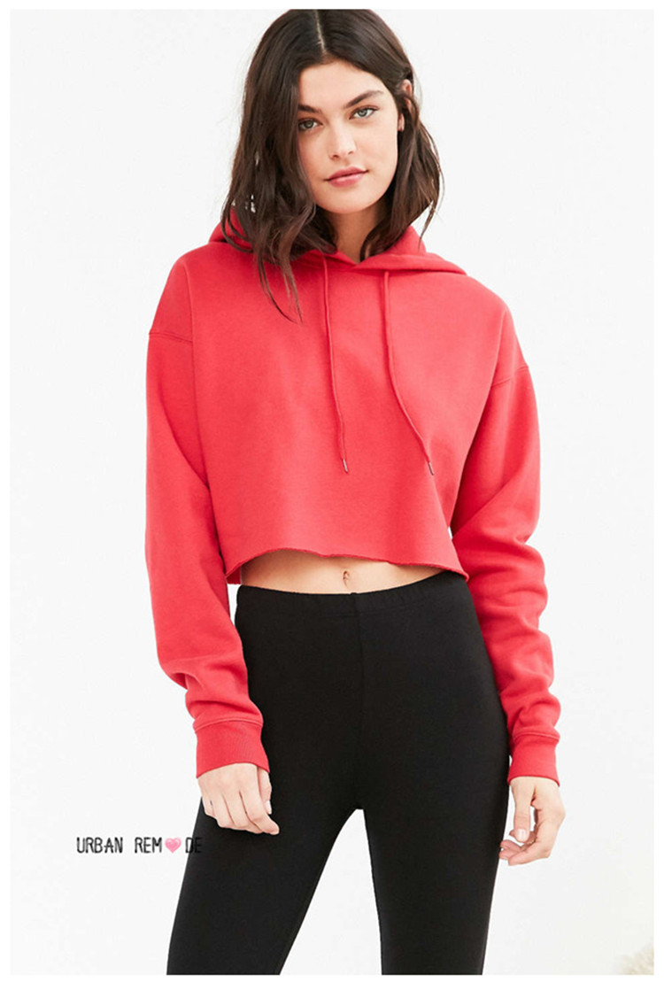 red sweatshirt crop top