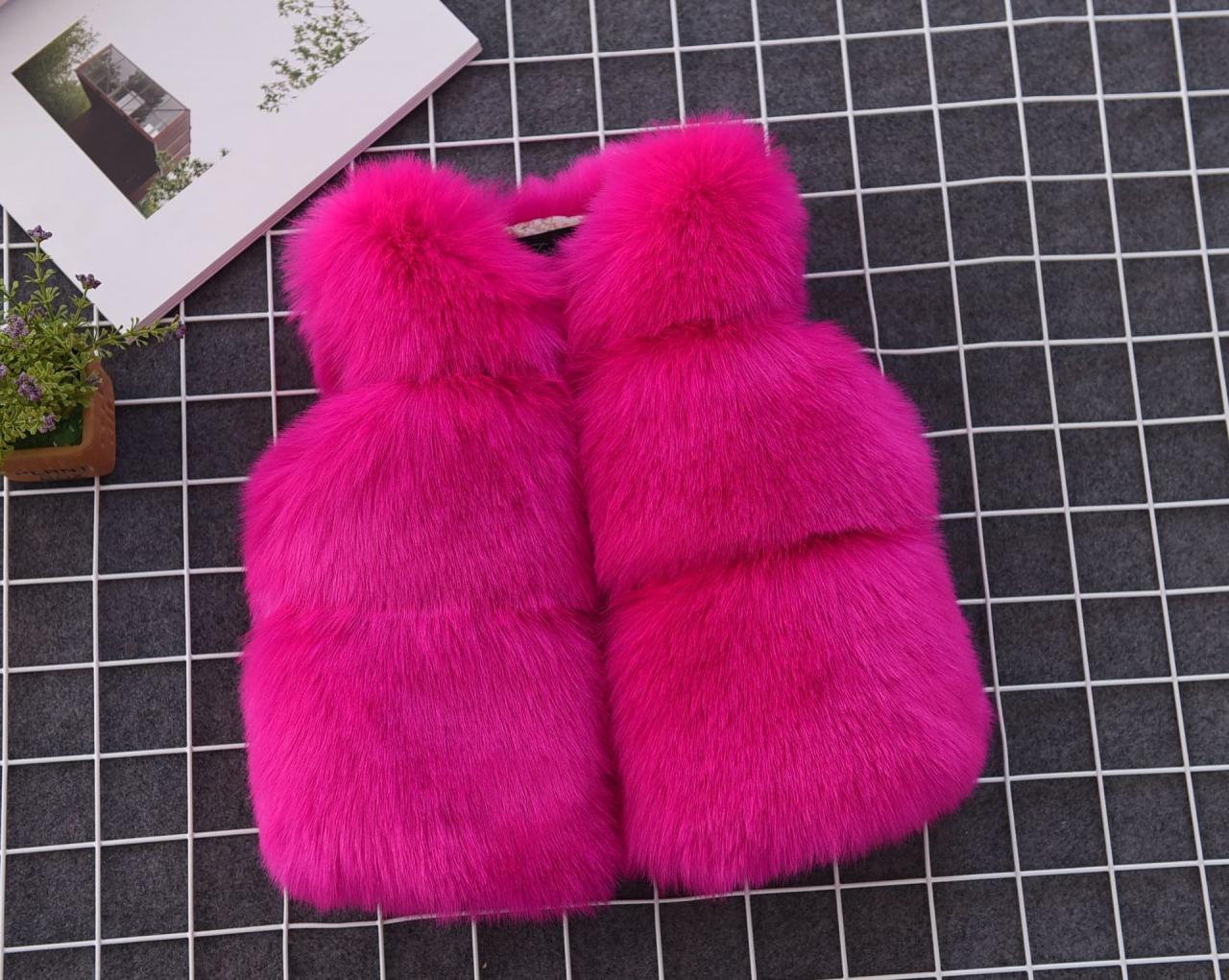 hot pink faux fur jacket