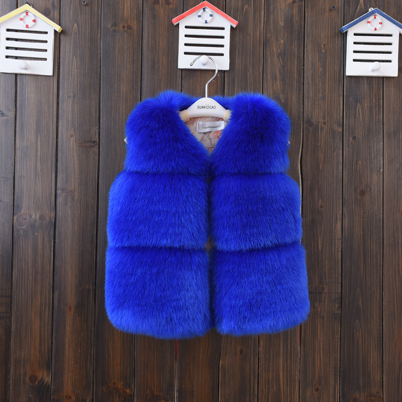 Kids Faux Fur Waistcoat Autumn Winter Thick Warm Baby Vest Girls