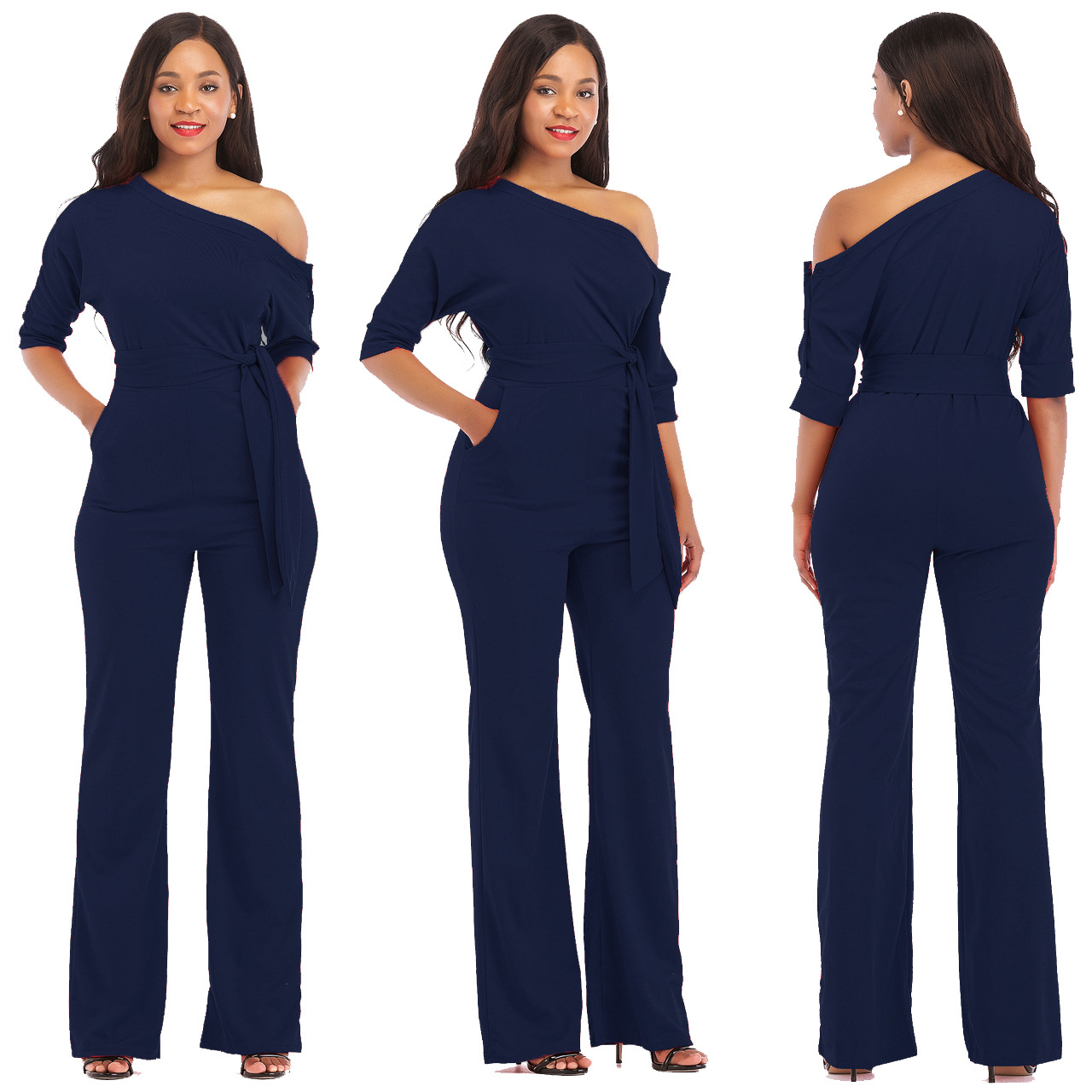 plus size navy blue jumpsuit