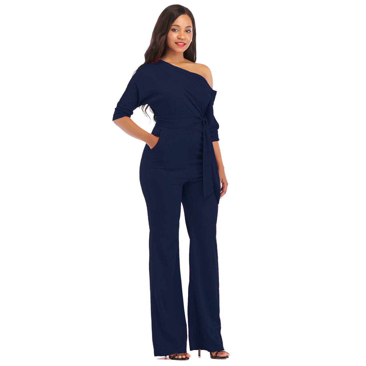 plus size navy blue jumpsuit