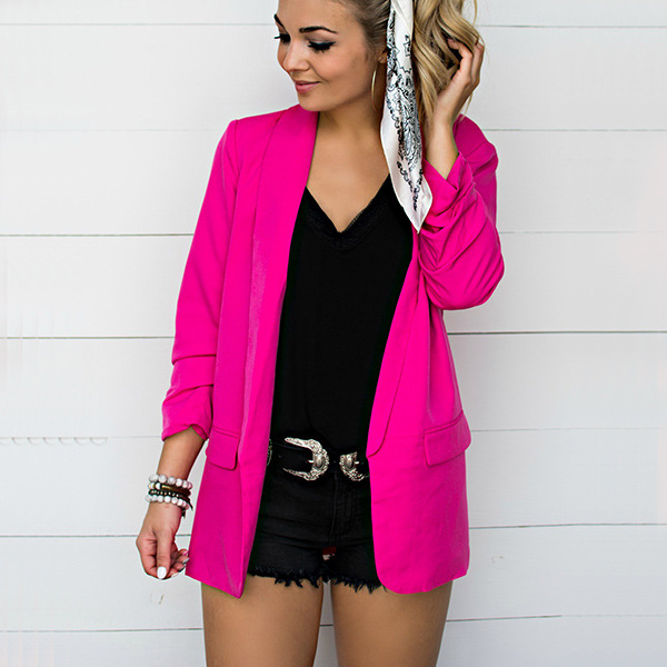 casual pink blazer