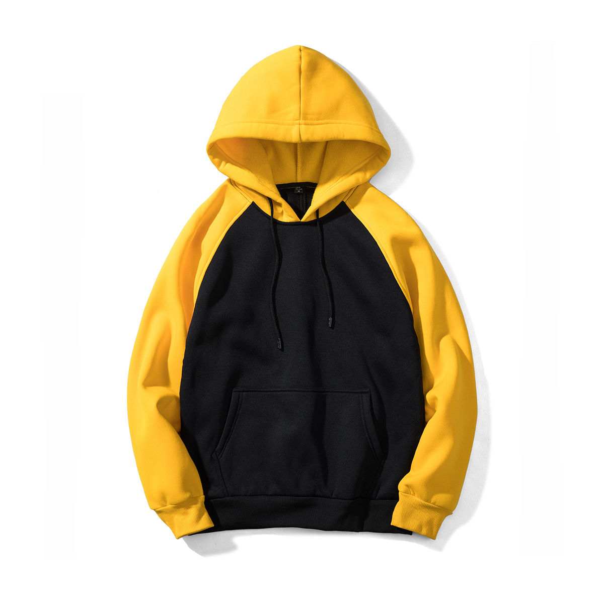 Men Hoodies Winter Warm Long Sleeve Streetwear Hip Hop Casual Hooded Sweatshirts Wy39-black