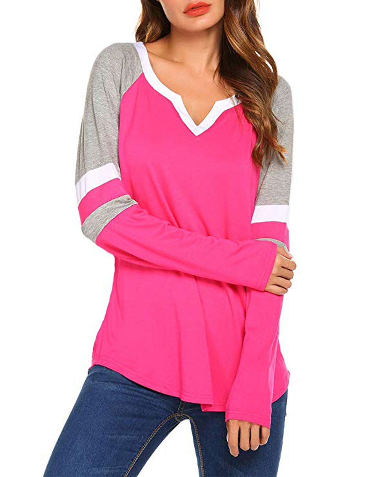 hot pink plus size tops