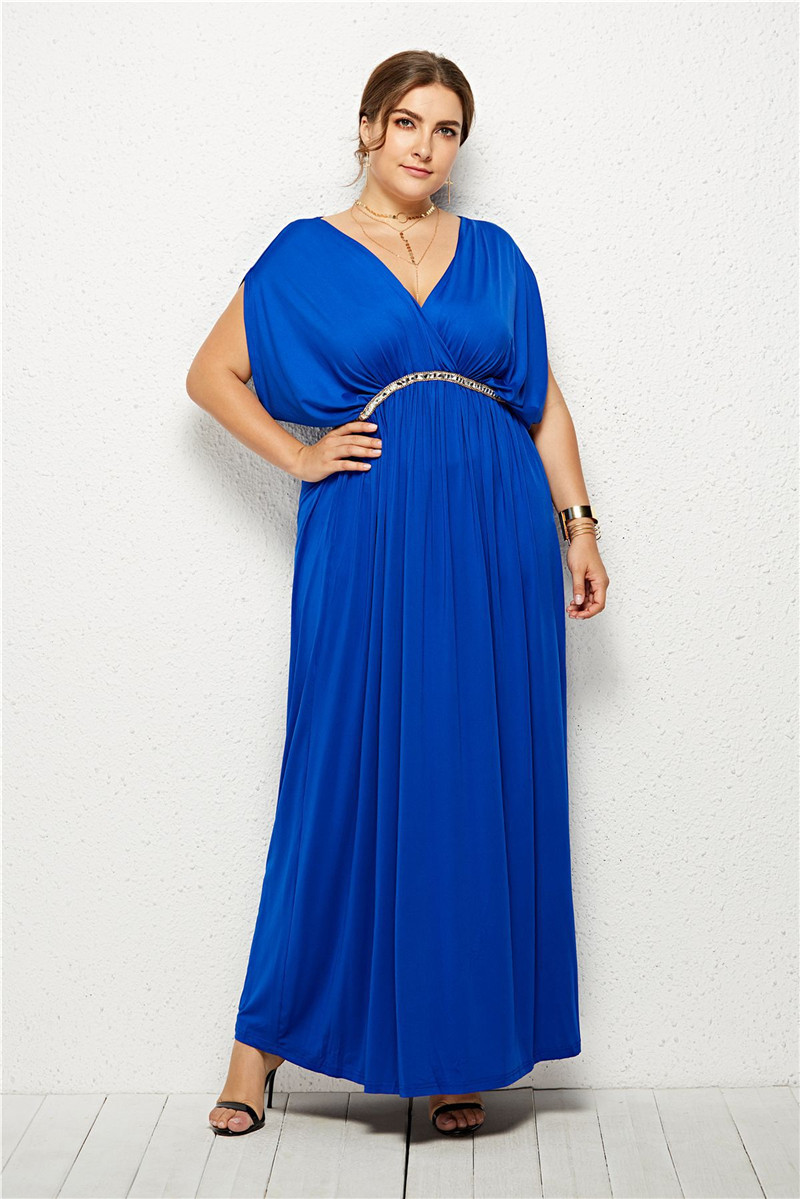 royal blue plus size summer dress