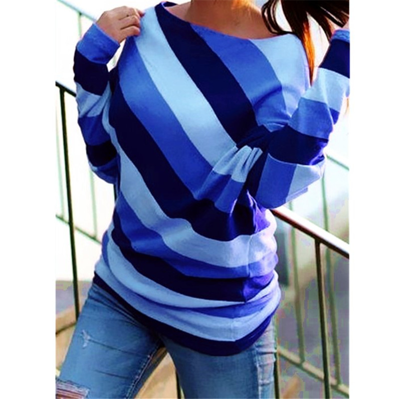 Women Striped T-Shirt Spring Autumn ...