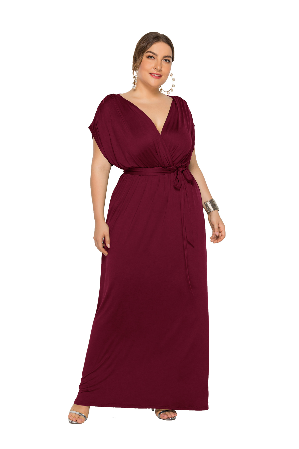 red wine plus size dress