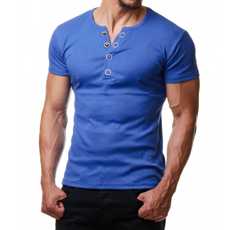 Men's Summer Casual Short Sleeves V-neck Polo Shirts/Male Slim Fit