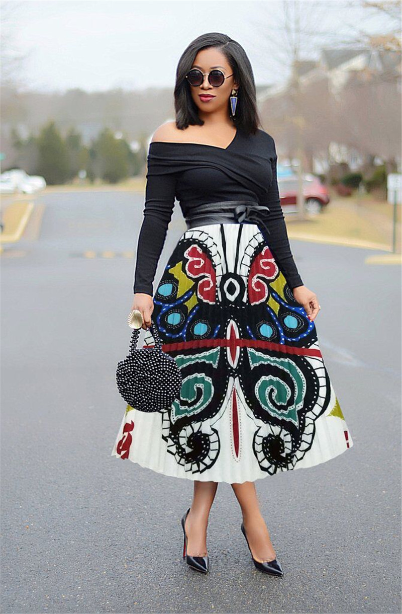 mid length pleated skirts 3xl