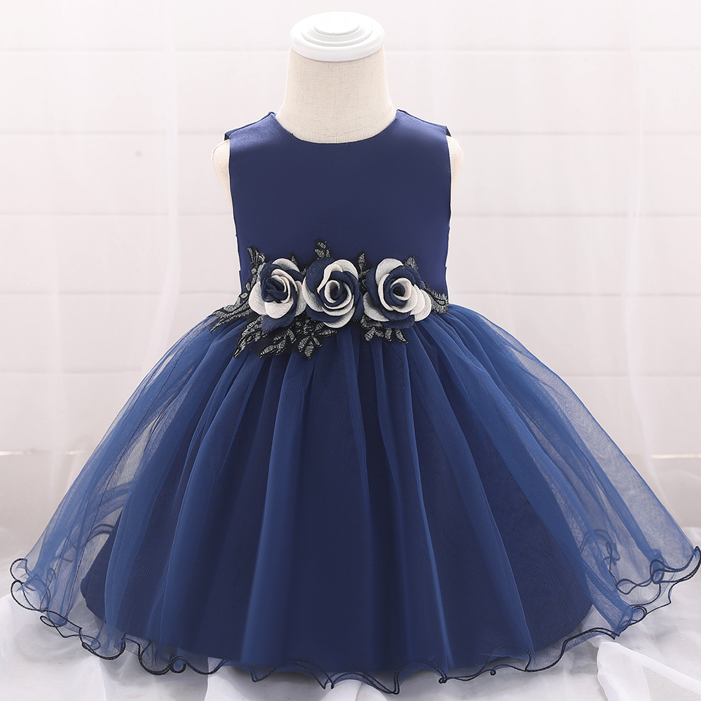 navy blue frock for baby girl