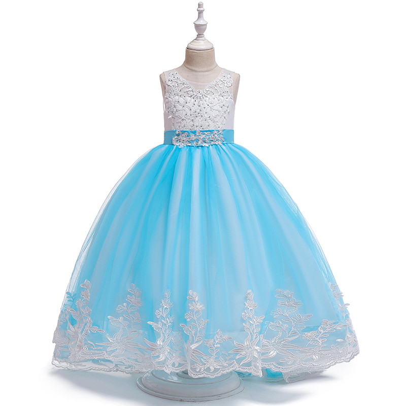 sky blue colour long frock