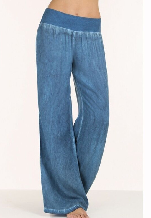 denim wide leg palazzo pants