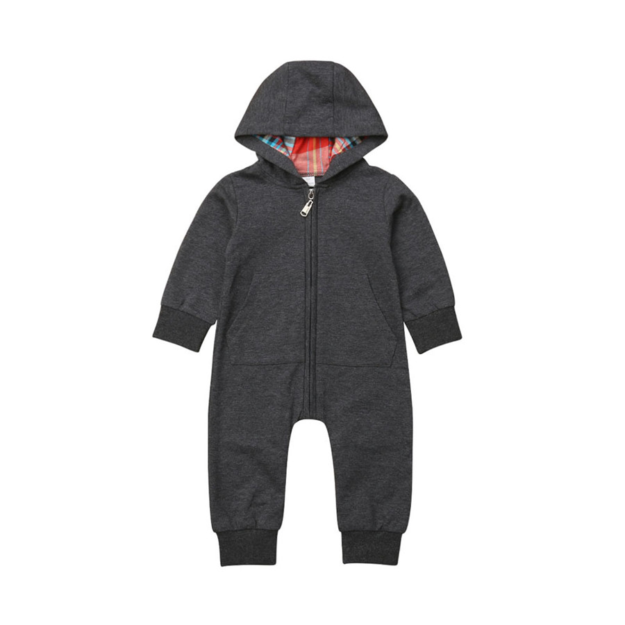 Infants children's clothing long-sleeved stitching hooded rompers children's clothing boys girls jumpsuits spring autumn