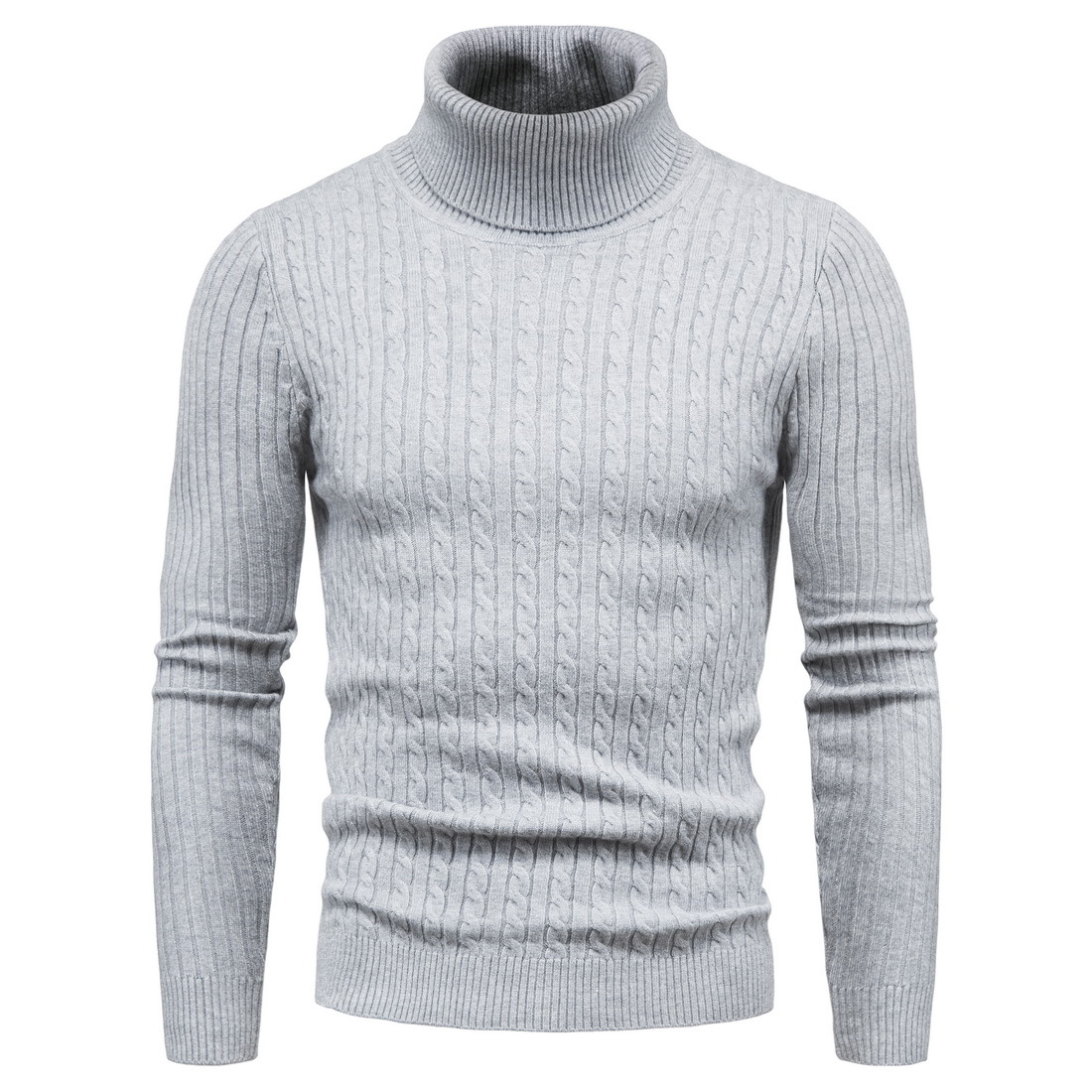  Autumn Clothing plus size Men Sweater Cross-Border Turtleneck Fashion Slim Bottoming Shirt Sweater