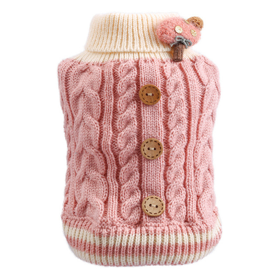  Pet dogs and cats warm and comfortable in autumn and winter, home clothes, cat clothes, teddy bear twist button sweater