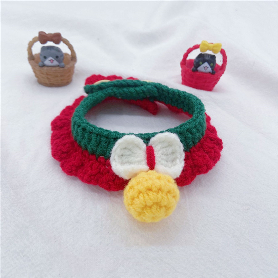 Cat collar handmade crocheted wool cat collar pet collar
