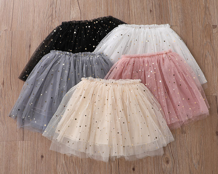  Girl fluffy tutu skirt performance stage princess sequined mesh skirt