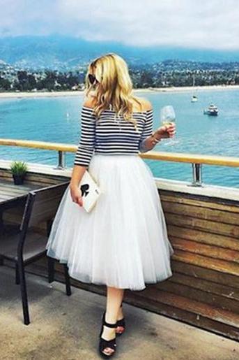 6 Layers Midi Tulle Skirts Womens Tutu Skirt Elegant Wedding Bridal Bridesmaid Skirt Lolita Underskirt Petticoat off white