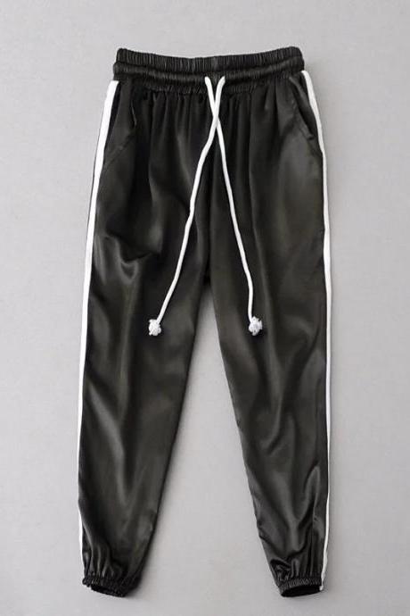 sweatpants with long drawstrings