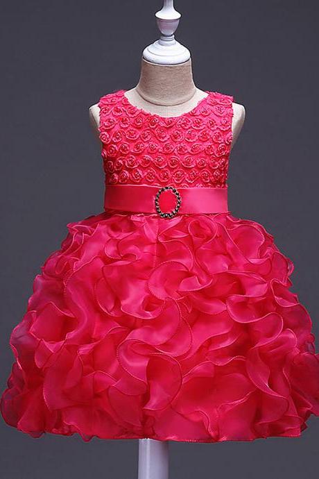 Little Girl Tutu Dress Princess 2017 New Ruffles Lace Kids Events Party Wear Dresses For Girls Children's Costume For Girls Clothes hot pink