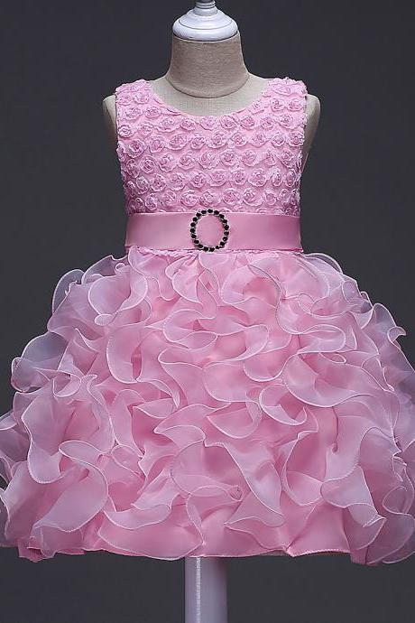 Little Girl Tutu Dress Princess 2017 New Ruffles Lace Kids Events Party Wear Dresses For Girls Children's Costume For Girls Clothes pink