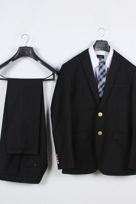 Preppy Style Japanese Dk Student Uniforms Men Suit(jacket+pants) Boys Two Pieces Sets Black