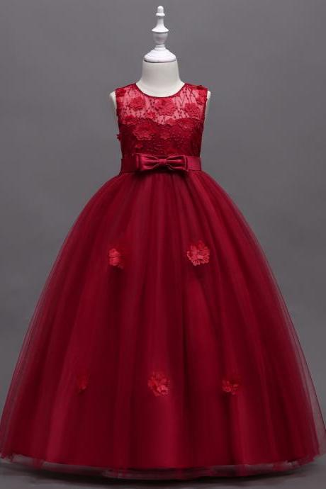 maroon gown for kids