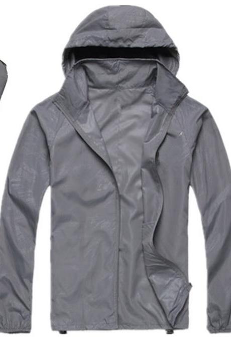 Unisex Sun Protection Clothes Outdoor UV-Proof Quick Dry Fishing Climbing Coat Women Men Hooded Jacket gray