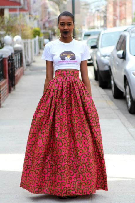 chiffon maxi skirt look