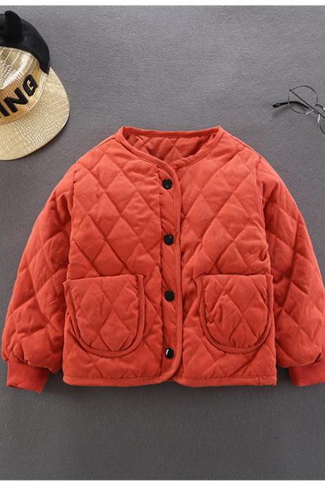Kids Baby Girls Down Cotton Coat Autumn Winter Warm Light Children Liner Jacket Outerwear orange