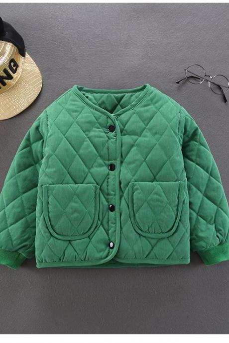 Kids Baby Girls Down Cotton Coat Autumn Winter Warm Light Children Liner Jacket Outerwear green
