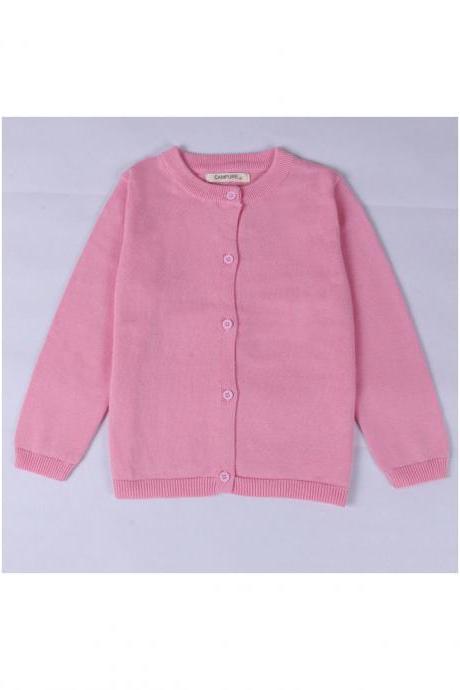 Baby Kids Boys Girls Knitted Cardigan Autumn Winter Buttons Children Sweater Coat Jacket pink
