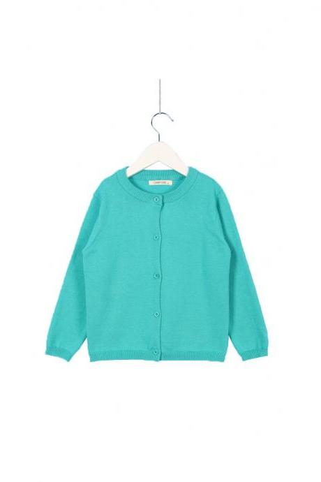 Baby Kids Boys Girls Knitted Cardigan Autumn Winter Buttons Children Sweater Coat Jacket turquoise