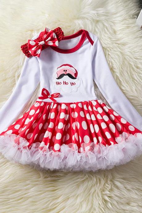 Toddler Kids Baby Girls Dress Long Sleeve Santa Claus Children Ball Gown Party Birthday Christmas Clothes 7#