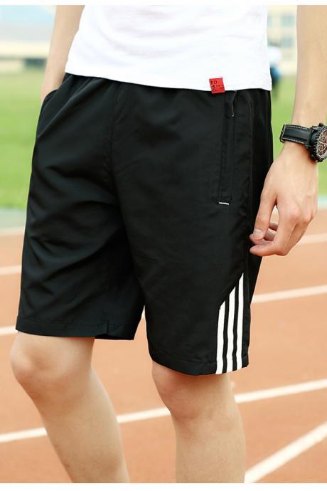 Men Sport Shorts Mid Waist Knee Length Quick Dry Running Basketball Fitness Casual Workout Shorts white