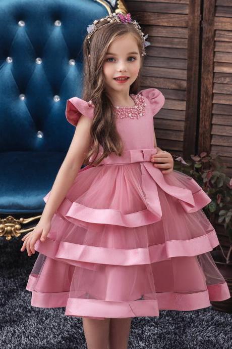 Children's Cake Dress Autumn Princess Dress Halloween Party Girl Dance Birthday wedding Clothing