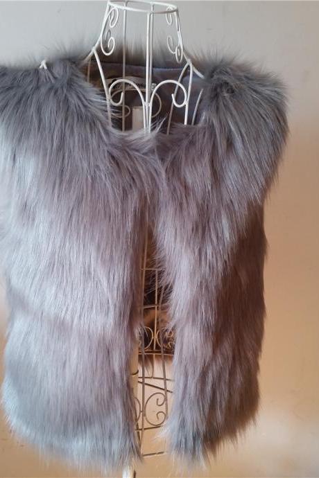  women Faux fur-like fox fur faux fur Waistcoat ladies autumn winter short vest jacket