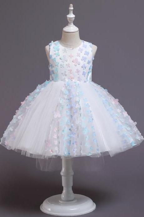 Baby Girls Clothes Teens Lace Embroidery Evening Wedding Tutu Princess Dress For Girl Elegant Birthday Party Dress Girl Dress