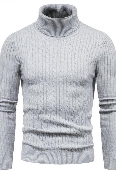  Autumn Clothing plus size Men Sweater Cross-Border Turtleneck Fashion Slim Bottoming Shirt Sweater