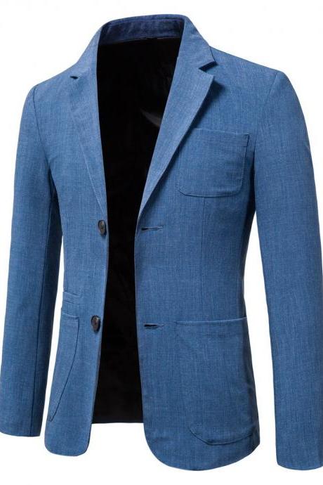  Men Suit Jacket Casual Business Fashion Large Size Two Buttons Jacket Suit Jacket Clothing Blazer Slim Fit