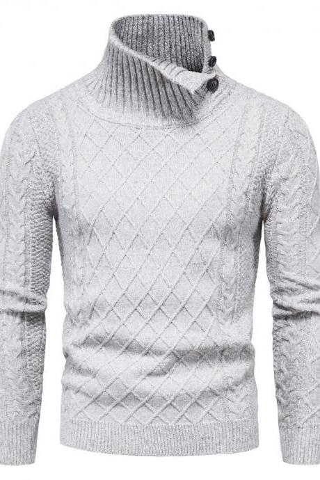 Autumn Clothing Plus Size Men Turtleneck Fashion Long-Sleeved Sweater Bottoming Shirt Sweater