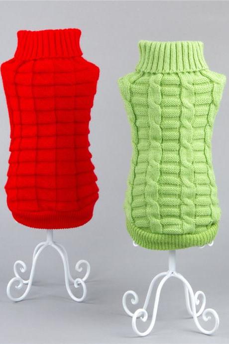 Three-dimensional high elastic solid color dog sweater, teddy dog clothes, pet cat clothes