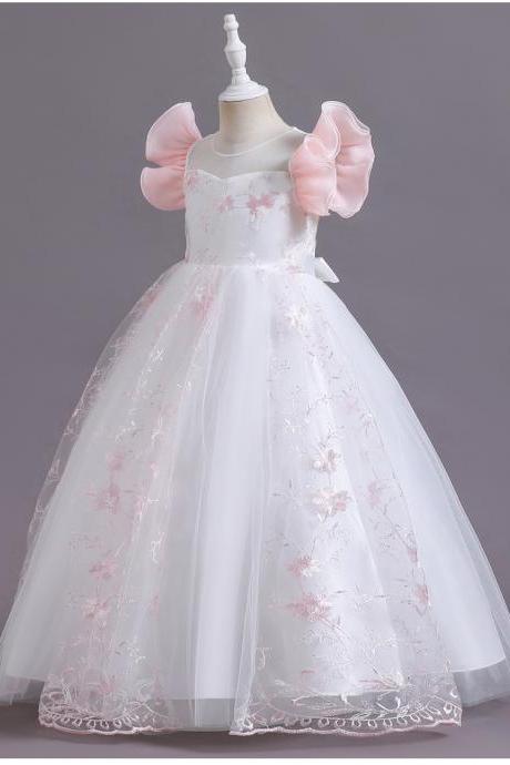  Embroidered Princess Dress Kids Dress High End Elegant Girls Festive Dress Banquet Party dress