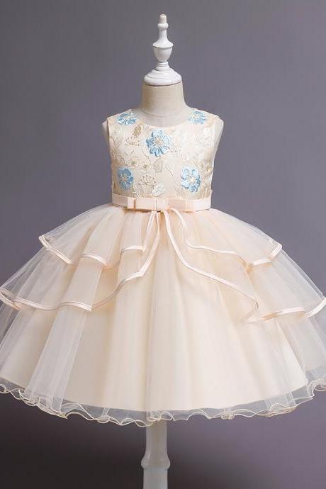 Children dress, princess dress, birthday piano costume host flower girl dress, girl tulle dress