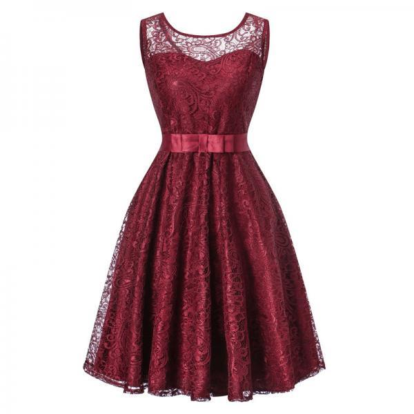 Vintage Lace Dress Sleevel..