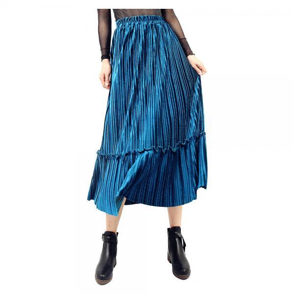 Women Velvet Pleated Skirt..