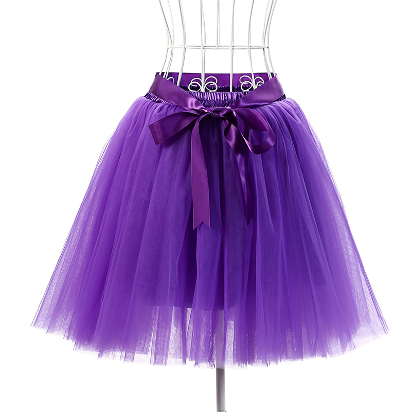 6 Layers Tulle Midi Lolita Skirt Women Adult Tutu Skirt American ...